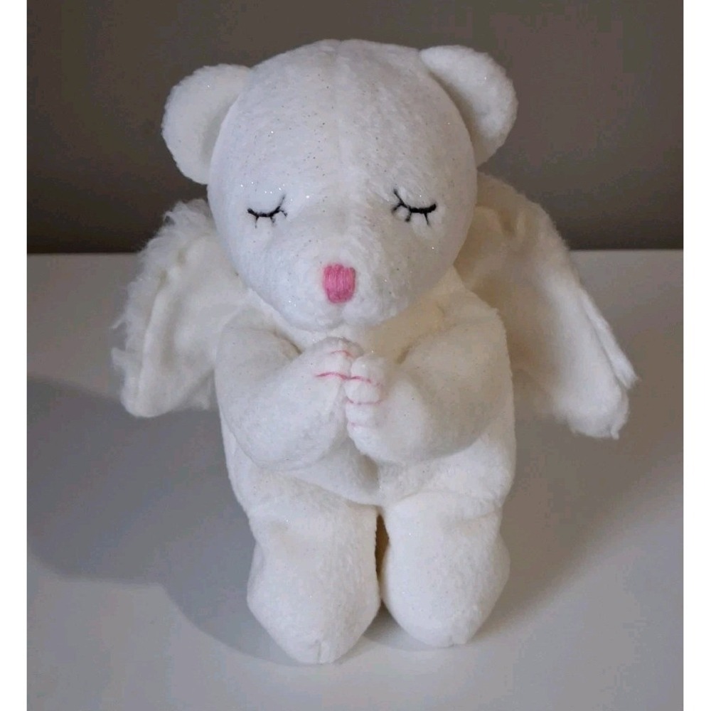 TY Beanie Baby "Blessed" the Praying Angel Bear Retired Vintage 6 inch